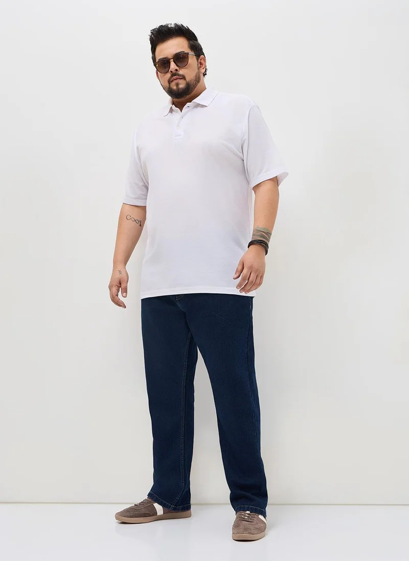 Urbano Fashion  Urbano Plus Men's Blue Straight Fit Heavy Washed Denim Jeans Stretchable for Men | Best Price UAE